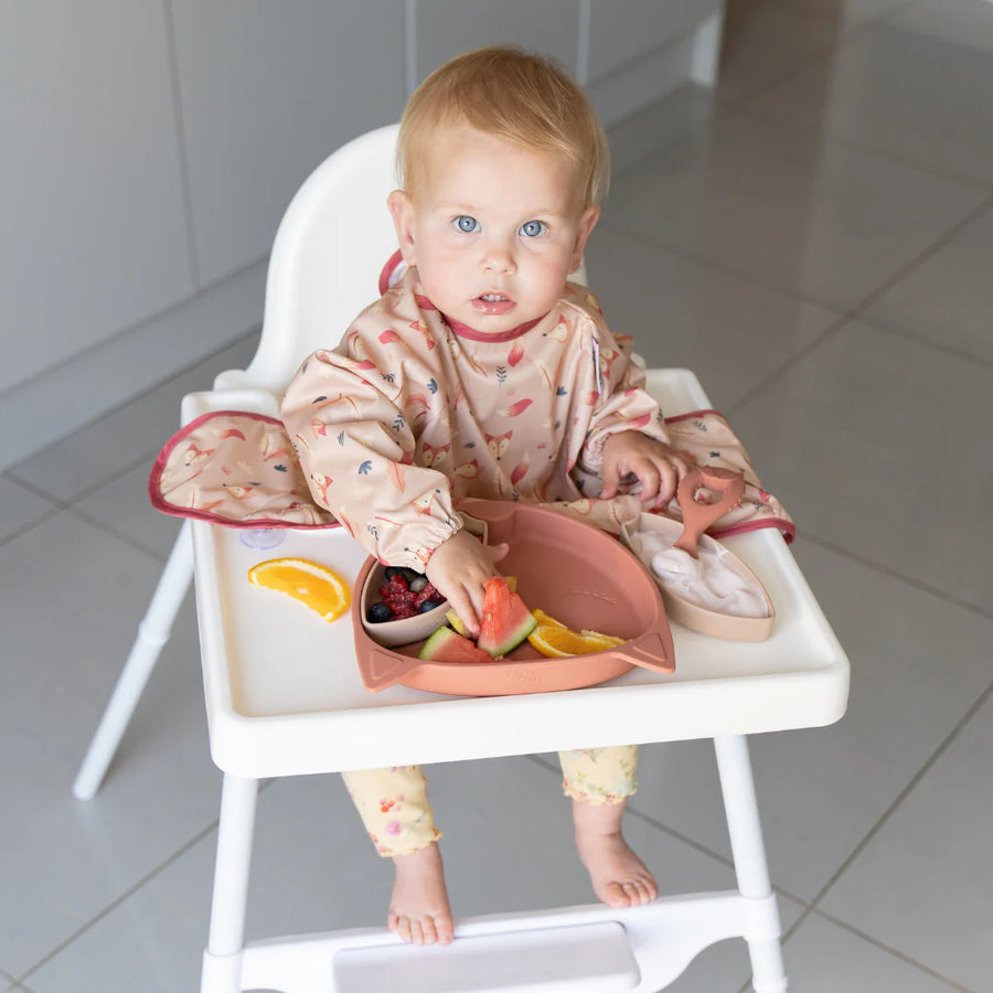 Tidy Tot | 吸盤款 BLW 防髒圍兜 + 餐盤組合禮盒套裝