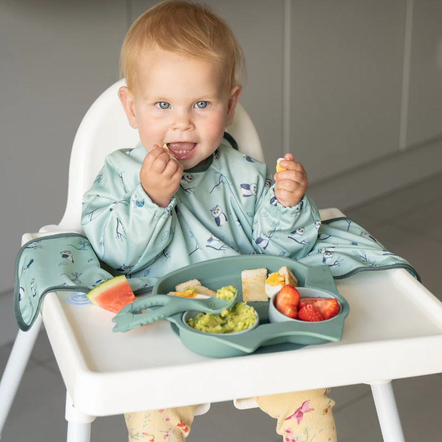 Tidy Tot | 吸盤款 BLW 防髒圍兜 + 餐盤組合禮盒套裝