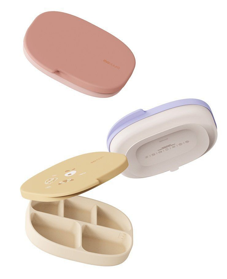 Moyuum - 白金矽膠吸盤5格餐盒