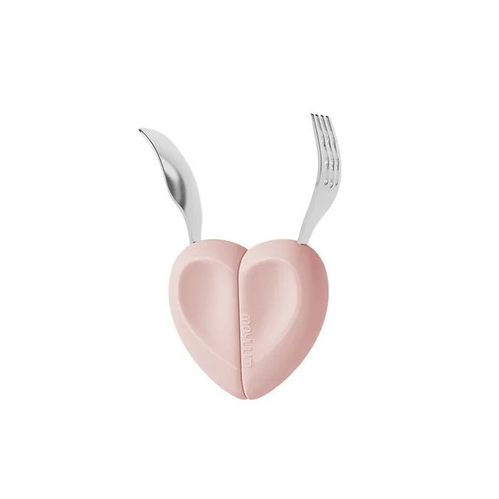 Moyuum | 心心造型不銹鋼嬰兒叉匙套裝