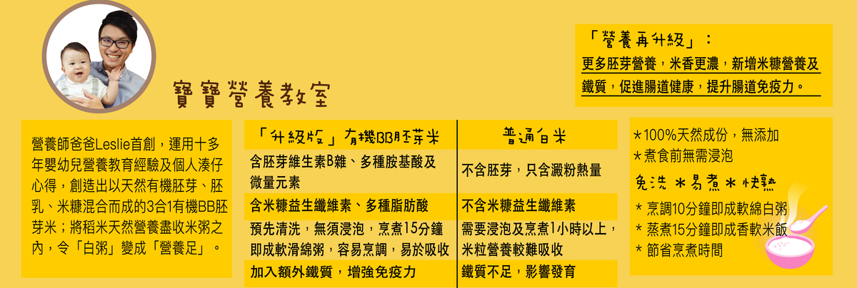 寶寶百味 | 3合1有機BB胚芽米 500g