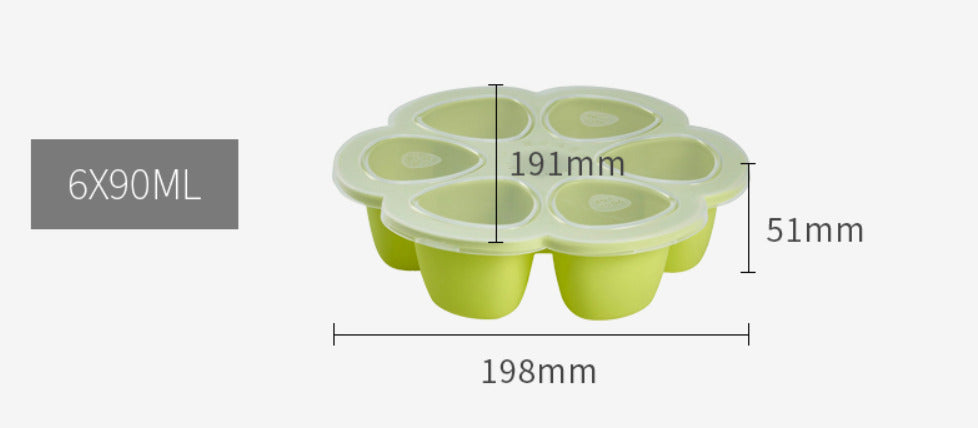 BEABA | 矽膠分格儲存器 Multiportions 6 x 90ml(鼠尾草綠) - 嬰兒用品/傢俱 - UBaby