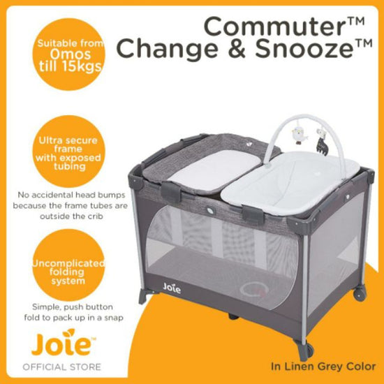 Joie Commuter™ Change & Snooze 附換片檯睡椅摺疊網床 - 嬰兒傢俱 - UBaby