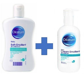 Oilatum®嬰兒潤膚浸浴乳 250ml + 嬰兒潤膚乳霜 350ml 【加送B.Duck發聲浮水鴨】 - - UBaby